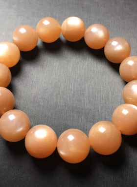 太阳石手链 sunstone 奶茶色日光石 日长石 金星长石 天然水晶