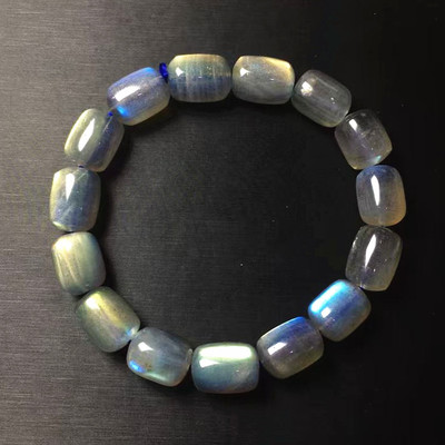 拉长石桶珠灰月光天然水晶