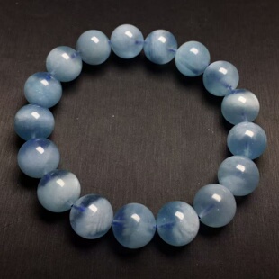 海蓝宝 手链 Aeroides 蓝天白云 Aquamarine 天然水晶 海盐海蓝宝