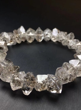 闪灵钻手链 天然原态原石 赫尔基蒙水晶 Herkimer Diamond 幸运石
