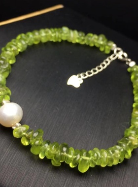 天然原石手链橄榄石原石手链