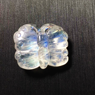 蓝月光石如意 项坠 Moonstone拉长石 雕刻件吊坠 女神石 天然水晶