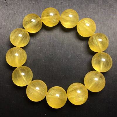 黄萤石手串fluorite拉丝萤石