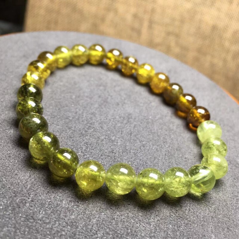沙弗莱手链 tsavorite 天然水晶 绿石榴石 绿色系钙铝榴石手链