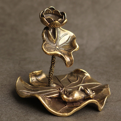 纯黄铜家居办公室流水小摆件