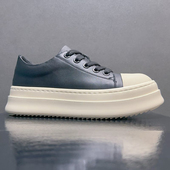 尾货清仓头层牛皮特价 撞色休闲板鞋 捡漏男鞋 厚底松百搭轻便面包鞋