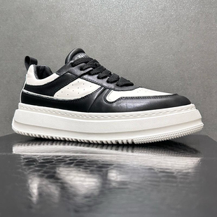 百搭休闲熊猫鞋 真皮厚底板鞋 清仓头层牛皮男鞋 欧洲站撤柜尾货特价