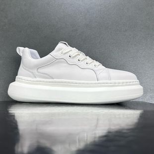 头层牛皮男鞋 厚底增高小白鞋 捡漏尾货特价 真皮透气休闲鞋 板鞋 新款