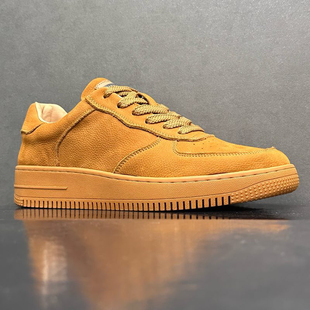 男鞋 真皮百搭鞋 头层牛皮休闲鞋 小麦空军板鞋 复古经典 尾货清仓特价