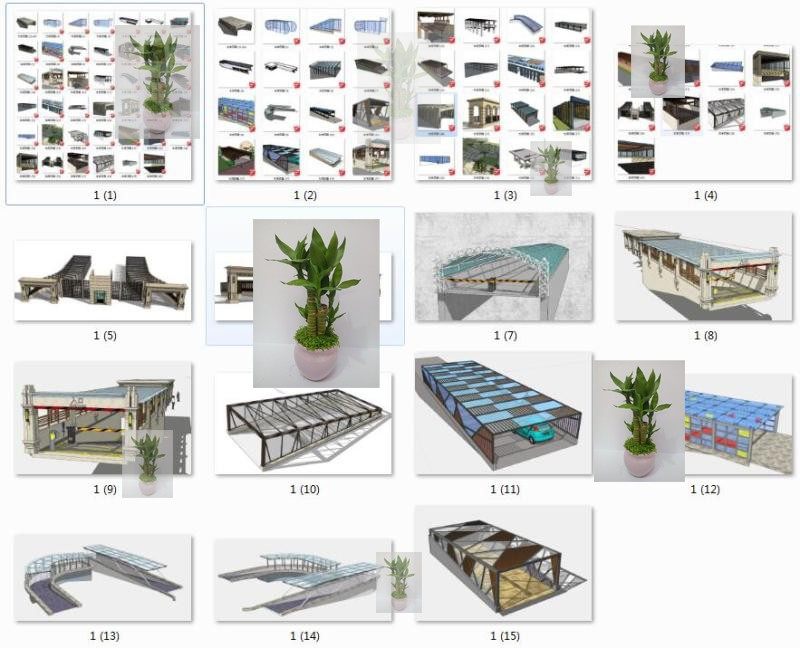 小区商场地库地下车库出入口车行欧式现代景观sketchup SU模型