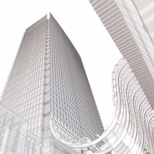 现代高层/办公楼/会展中心/弧形雨棚/玻璃幕墙/建筑设计su模型