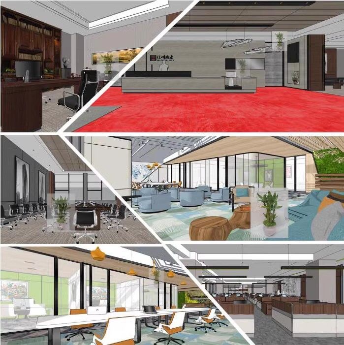 草图大师模型库会议室办公室场景办公空间家具SU模型Sketchup素材