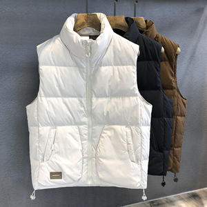 城市通勤优质鸭绒蓬松立领羽绒服马甲男士冬季保暖背心外套男马夹