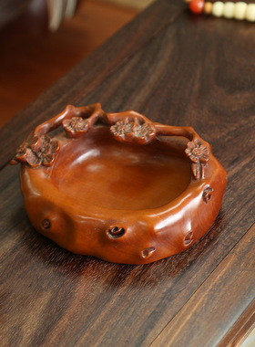 黄杨木木雕水洗红木烟灰缸工艺品