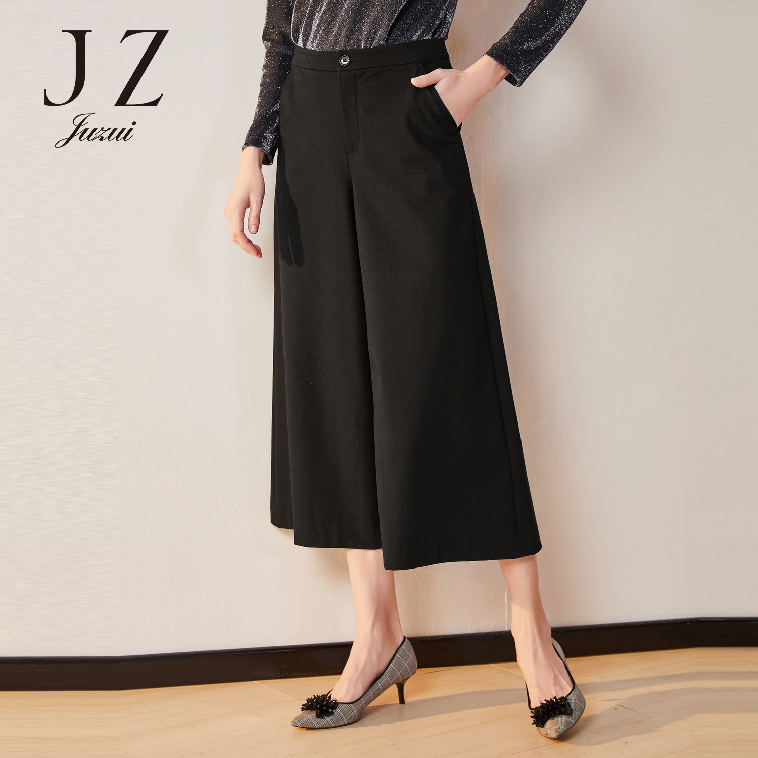 JUZUI/¾Á×˹ٷ½Æì½¢µê2019Ç^пî¼òÔ¼¸ÉÁ·ºÚÉ«À«ÍÈ¿ãÅ®°Ë·Ö¿ã