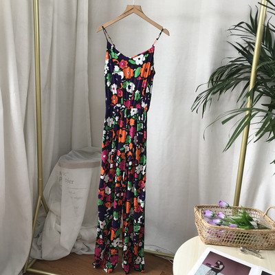 (30元3件) 【u】女装撞色印花吊带连身裤   52-4-137