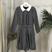 30元 3件 长袖 孤品胸90春秋女装 格子连衣裙 1738