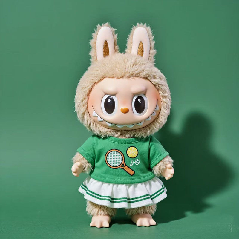 一二三代盲盒Labubu衣服钥匙扣拉布布坐坐派对网球明星运动套装
