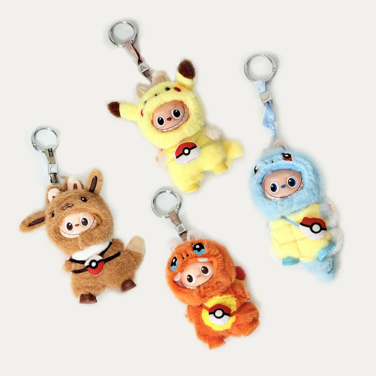 LABUBU4.0心底密码搪胶毛绒挂件小鼻嘎公仔衣服皮卡丘小火龙可爱