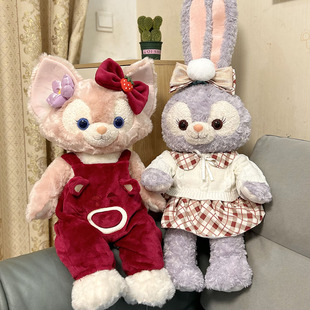 M号玲娜贝儿公仔着替草莓熊背带裤套装80cm星黛露毛衣红格裙套装
