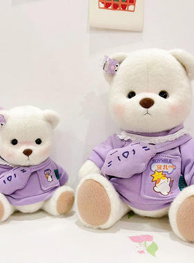 20cm30cm莉娜小熊公仔衣服紫色豆乳小衫三件套泰迪熊玩偶换装可爱