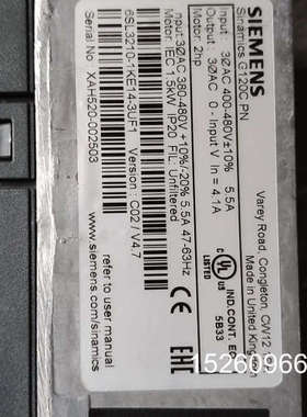 议价1.5千瓦西门子G120C PN通信的变频器是包好的，外观和议价