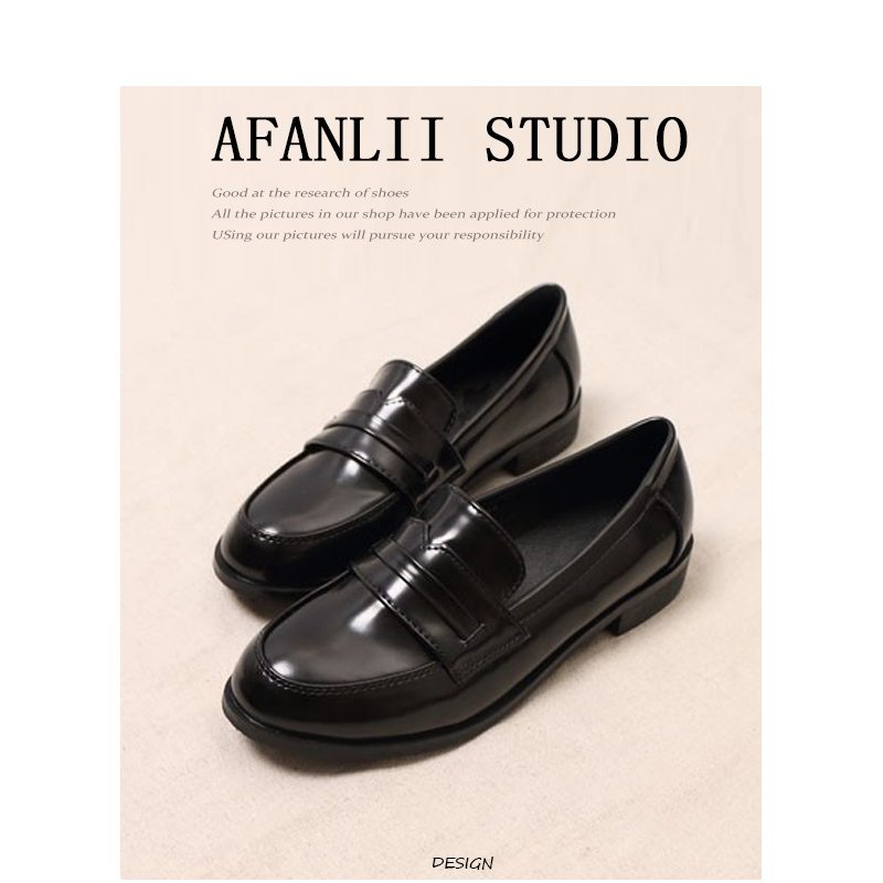 英伦风复古小皮鞋大码百搭乐福鞋