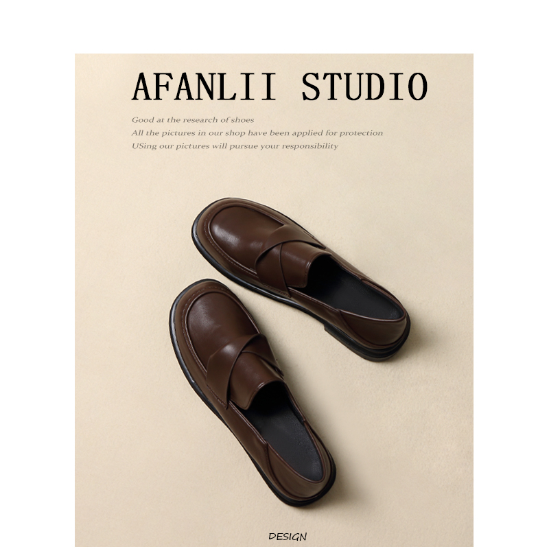 舒适软底小皮鞋英伦复古休闲平底