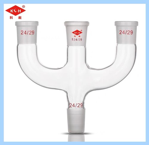 高硼硅玻璃标准磨口三口三叉Y形型连接管蒸馏头分馏流头19 24