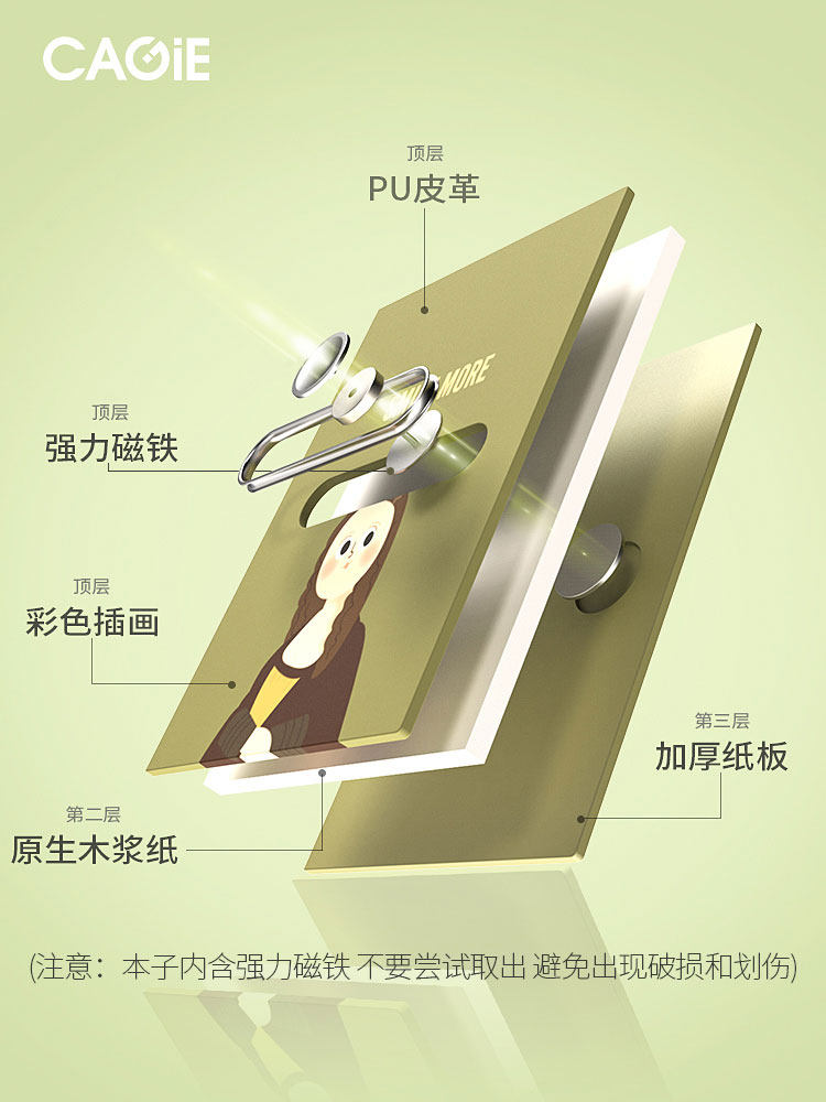 KAJIE 크리 에이 티브 노트 마그네틱 노트 성인을위한 잠금 장치가있는 멋진 유행 일기 소년과 소녀를위한 고급 휴대용 계정 절묘한 학생 계정 도서 선물 상자 세트 선물 사용자 정의