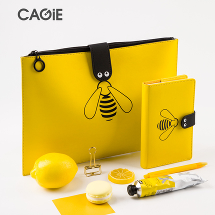 Kajie A4 Document Bag, Cute Korean Style, Fresh and Simple Storage Bag, Large Capacity Zipper Bag, Office Document Bag, Receipt Bag, Briefcase, Simple and Creative Stationery Bag for Female Students, Customizable Logo