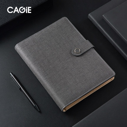 CAGIE/卡杰简约a5多功能活页笔记本商务记事本创意计划本会议记录本手账本办公个性笔记本子可定制公司logo