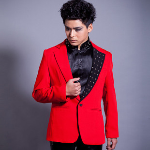 演出服男歌手新款男装摇滚魔术师 主持人服装 夜店舞台男装潮款