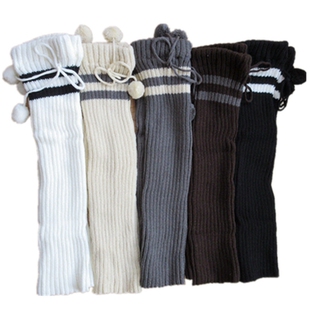 花潮花汐长筒堆堆袜套过膝日系宽松毛线长袜子女秋冬加厚护腿护膝