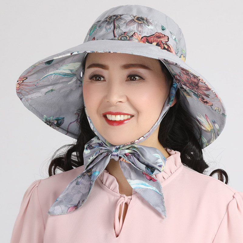 妈妈遮阳帽夏2019中老年时尚防晒太阳帽女士老年中年女夏季帽子