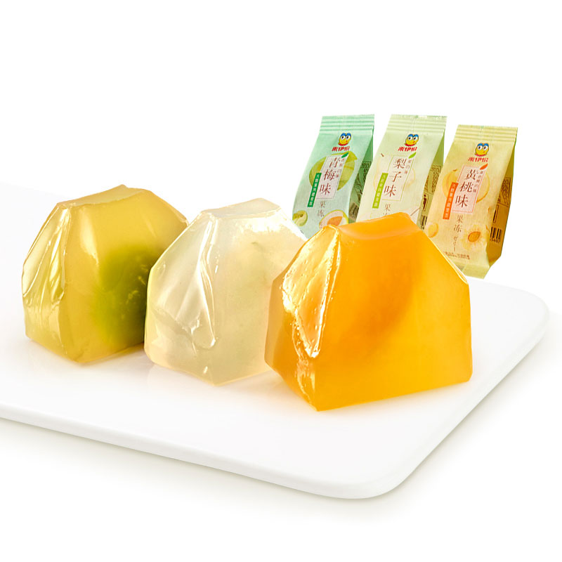 来伊份纸袋果冻500g黄桃梨子0卡