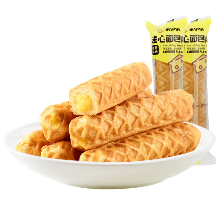 来伊份注心面包棒500g乳酪味牛乳软心蛋白点心蛋糕营养早餐来一份