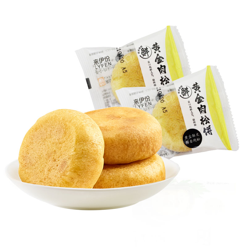 来伊份黄金肉松饼500g糕点酥松