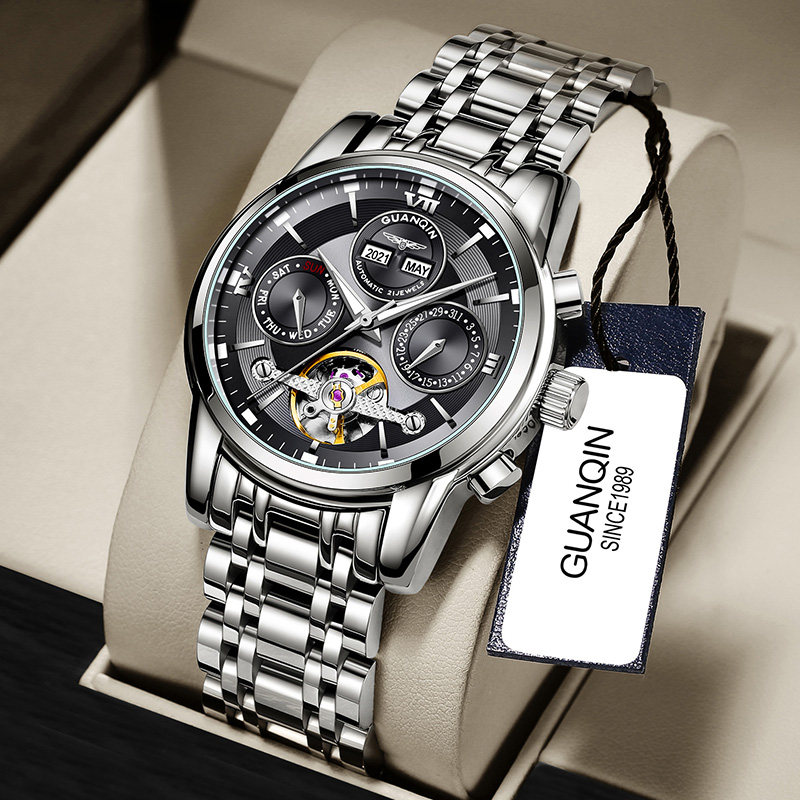 冠琴正品全自动防水夜光机械表