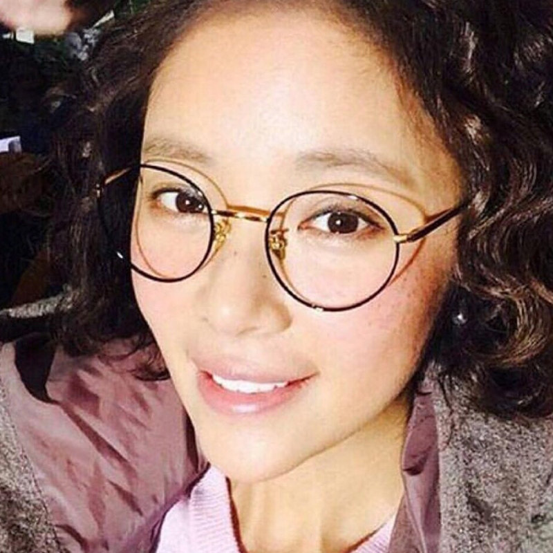韩系圆框眼镜女配眼睛近视女款圆形眼镜框镜架配钛金属眼镜mc-14
