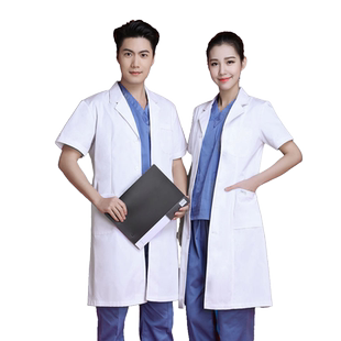 护士服夏季薄款女白大褂短袖套装医生实习生纹绣师院美容师工作服