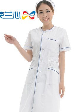 天使兰心夏装白色护士服短袖 面料 美容药店员工服XT-2