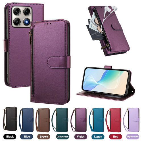 适用Moto edge 70pro纯色拉链翻盖皮套日韩纯色插卡手机壳EDGE 70 FUSION 5G全包保护套