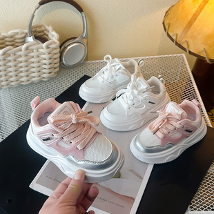 轮胎底防滑男女鞋 百搭中大童透气单网老爹鞋 子 2025新款 女童运动鞋