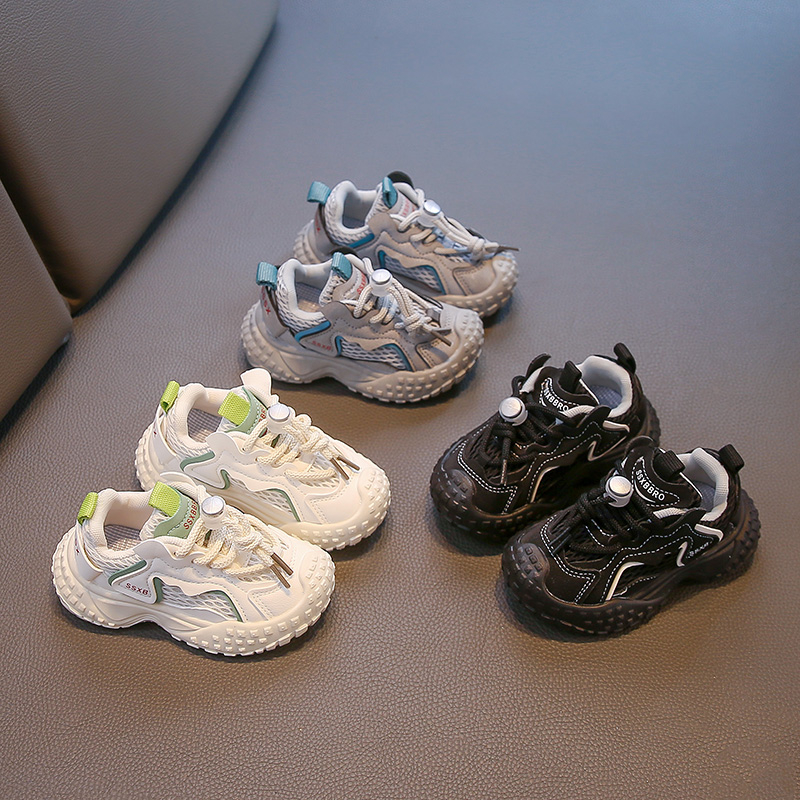 女童运动鞋2025新款百搭中大童透气单网老爹鞋轮胎底防滑男女鞋子