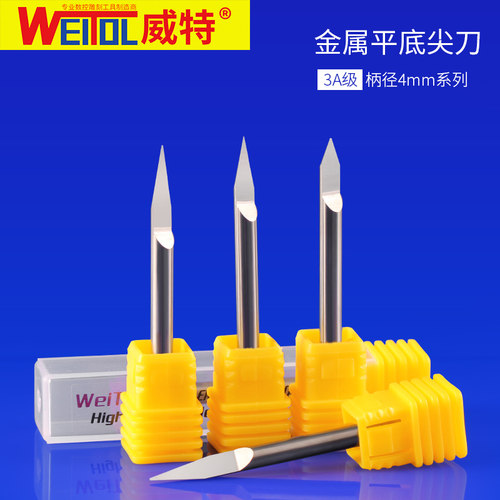 威特3A级4mm金属平底尖刀