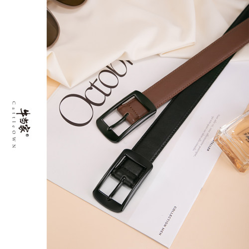 牛当家女士牛皮简约腰带