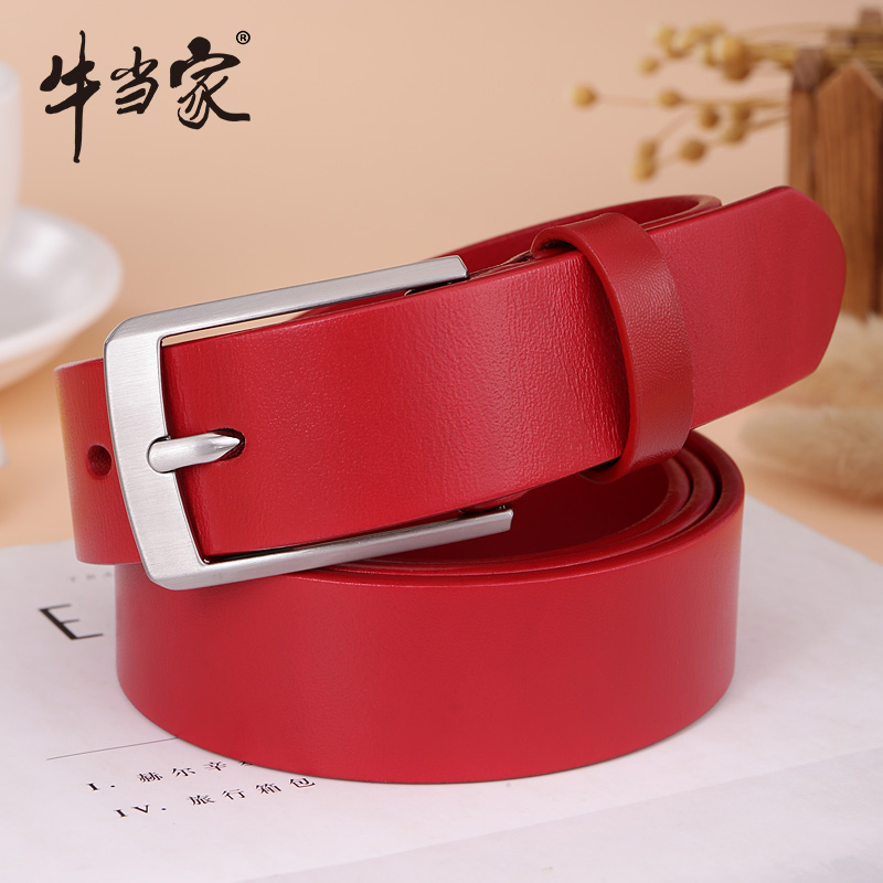 时尚百搭简约装饰红色皮带