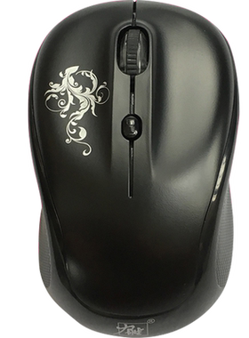 力胜DL-730 无线鼠标黑色可爱款 笔记本台式省电办公游戏送鼠标垫