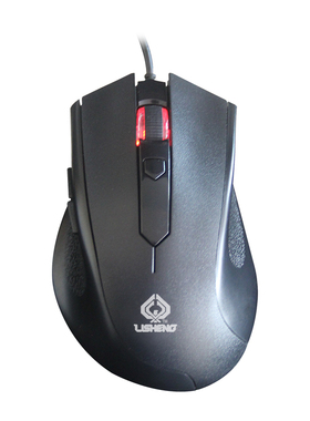 力胜G17 CAD制图PS美工绘图大滚轮有线变速鼠标USB游戏右手大手黑